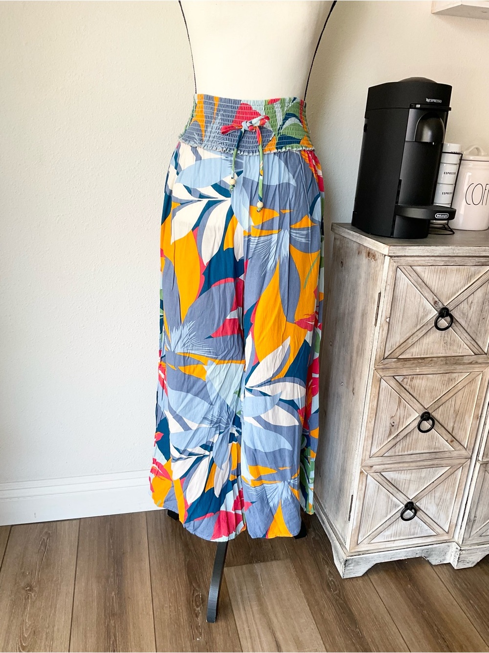 Tropical Print Wide Pants